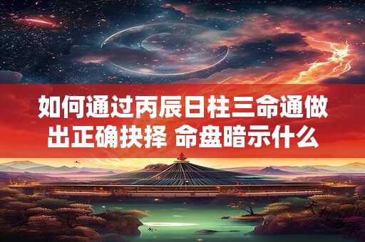 如何通过丙辰日柱三命通做出正确抉择 命盘暗示什么