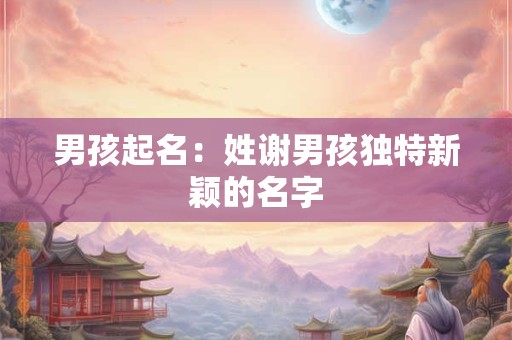 男孩起名：姓谢男孩独特新颖的名字