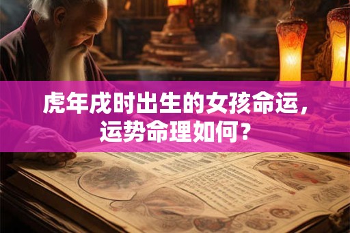 虎年戌时出生的女孩命运，运势命理如何？