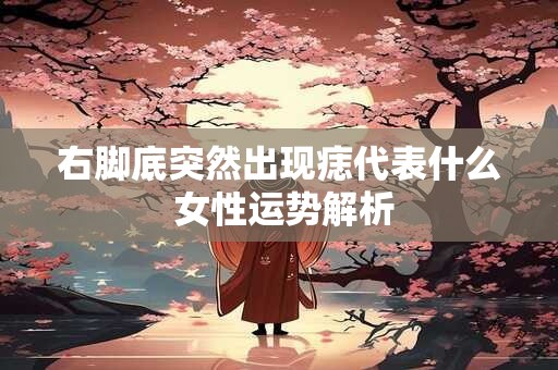右脚底突然出现痣代表什么 女性运势解析