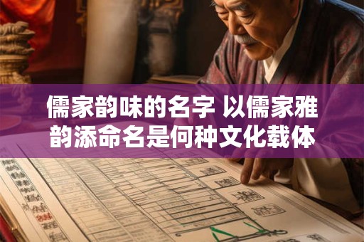 儒家韵味的名字 以儒家雅韵添命名是何种文化载体