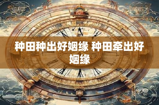 种田种出好姻缘 种田牵出好姻缘