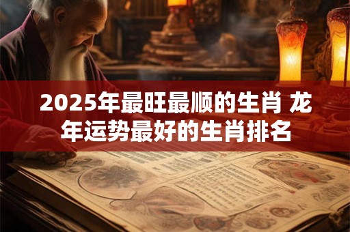 2025年最旺最顺的生肖 龙年运势最好的生肖排名