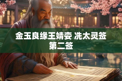 金玉良缘王婧娈 冼太灵签第二签