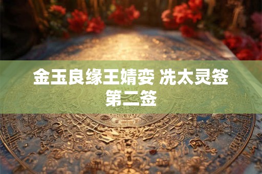 金玉良缘王婧娈 冼太灵签第二签