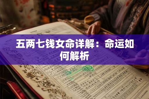 五两七钱女命详解：命运如何解析