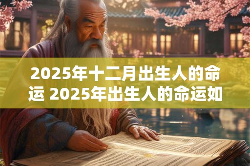 2025年十二月出生人的命运 2025年出生人的命运如何