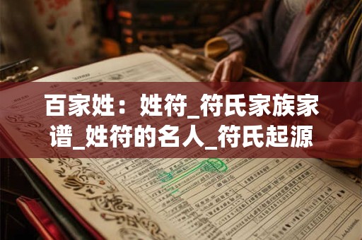 百家姓：姓符_符氏家族家谱_姓符的名人_符氏起源