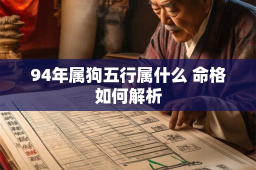 94年属狗五行属什么 命格如何解析