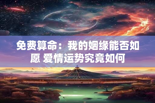 免费算命：我的姻缘能否如愿 爱情运势究竟如何