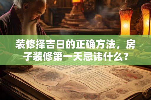 装修择吉日的正确方法，房子装修第一天忌讳什么？