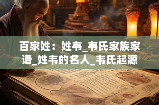百家姓：姓韦_韦氏家族家谱_姓韦的名人_韦氏起源