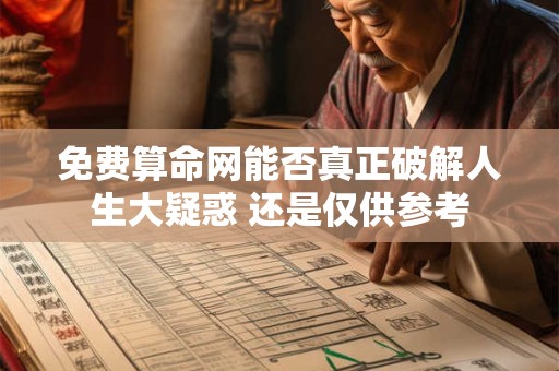 免费算命网能否真正破解人生大疑惑 还是仅供参考