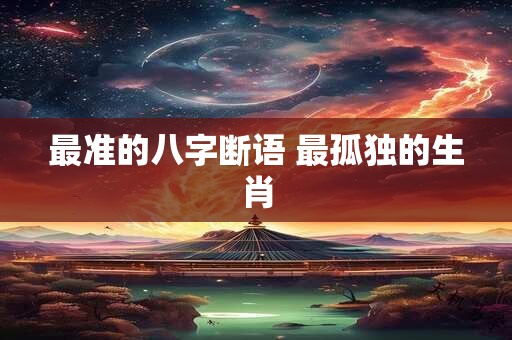 最准的八字断语 最孤独的生肖