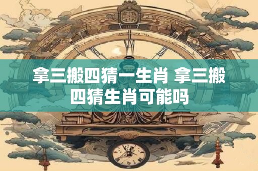 拿三搬四猜一生肖 拿三搬四猜生肖可能吗