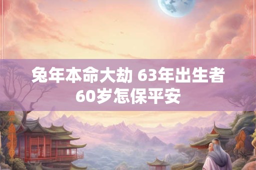 兔年本命大劫 63年出生者60岁怎保平安