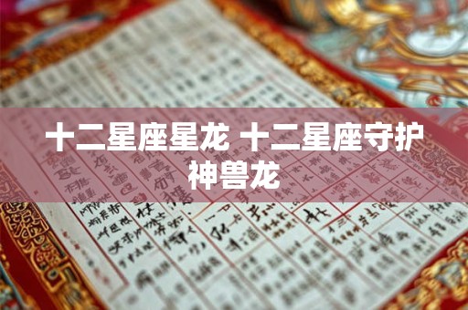 十二星座星龙 十二星座守护神兽龙