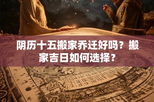 阴历十五搬家乔迁好吗?搬家吉日如何选择? 阴历十五搬家乔迁好吗?搬家吉日如何选择?