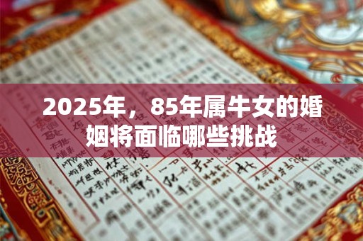 2025年，85年属牛女的婚姻将面临哪些挑战