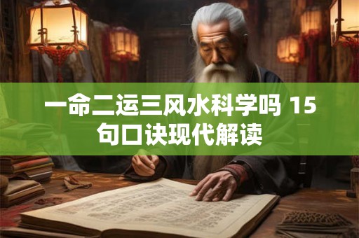 一命二运三风水科学吗 15句口诀现代解读