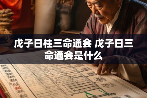 戊子日柱三命通会 戊子日三命通会是什么