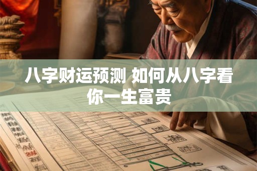 八字财运预测 如何从八字看你一生富贵