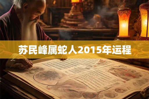 苏民峰属蛇人2015年运程