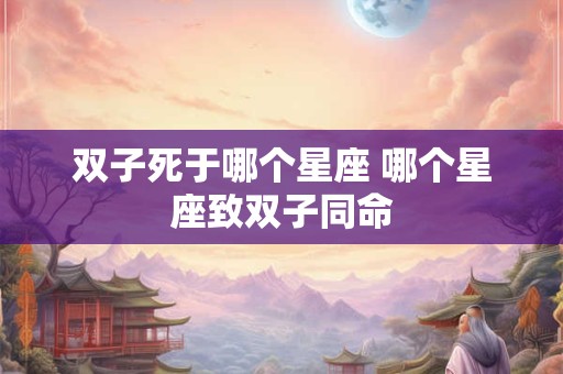 双子死于哪个星座 哪个星座致双子同命