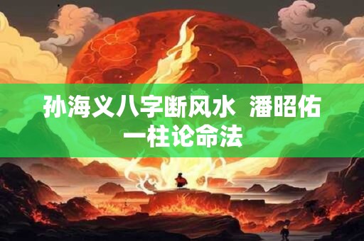 孙海义八字断风水  潘昭佑一柱论命法