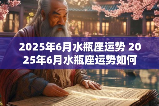 2025年6月水瓶座运势 2025年6月水瓶座运势如何