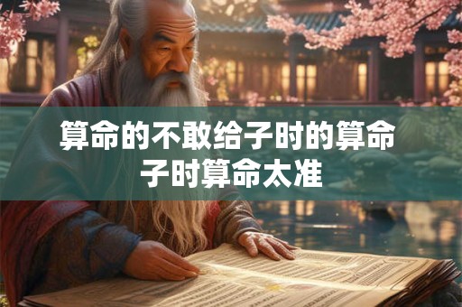 算命的不敢给子时的算命 子时算命太准