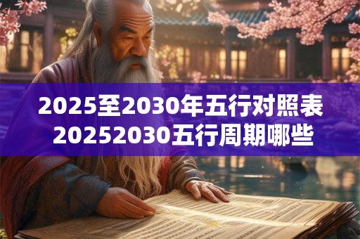 2025至2030年五行对照表 20252030五行周期哪些星座最容易受影响