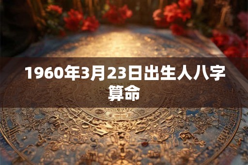 1960年3月23日出生人八字算命
