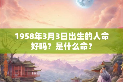1958年3月3日出生的人命好吗？是什么命？
