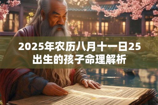 2025年农历八月十一日25出生的孩子命理解析