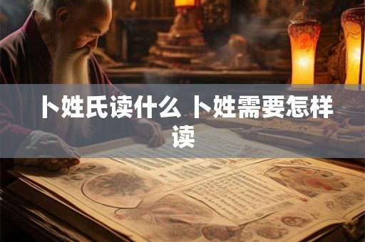 卜姓氏读什么 卜姓需要怎样读