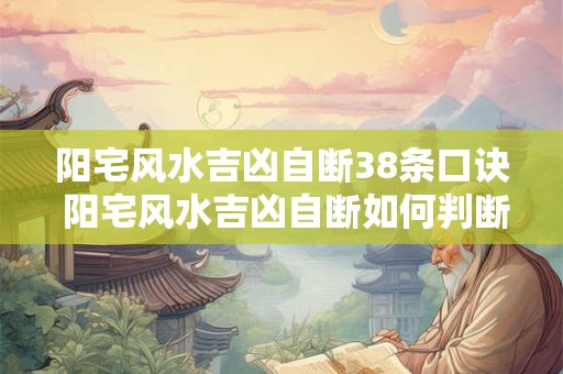 阳宅风水吉凶自断38条口诀 阳宅风水吉凶自断如何判断