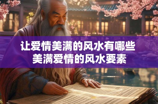 让爱情美满的风水有哪些 美满爱情的风水要素