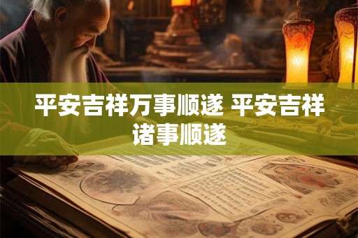 平安吉祥万事顺遂 平安吉祥诸事顺遂