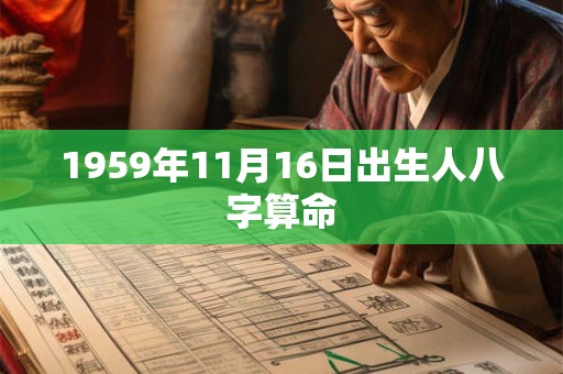 1959年11月16日出生人八字算命