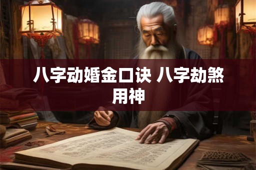 八字动婚金口诀 八字劫煞用神