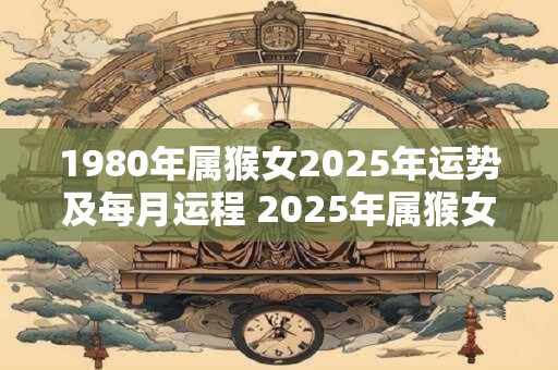 1980年属猴女2025年运势及每月运程 2025年属猴女运势及每月运程如何