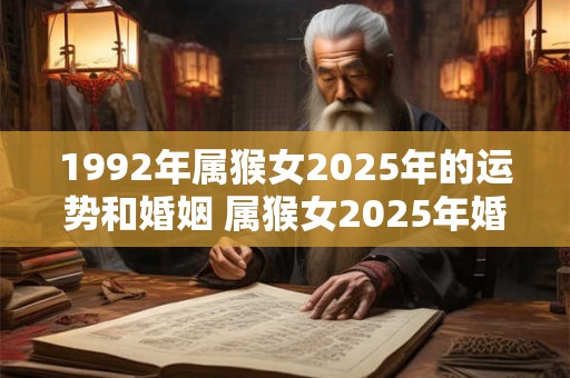 1992年属猴女2025年的运势和婚姻 属猴女2025年婚姻和运势如何