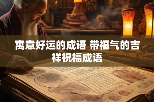 寓意好运的成语 带福气的吉祥祝福成语