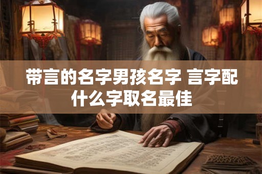 带言的名字男孩名字 言字配什么字取名最佳