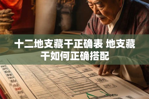 十二地支藏干正确表 地支藏干如何正确搭配