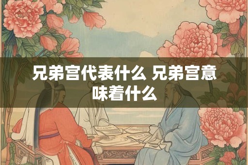 兄弟宫代表什么 兄弟宫意味着什么