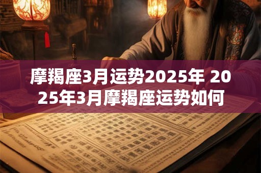 摩羯座3月运势2025年 2025年3月摩羯座运势如何