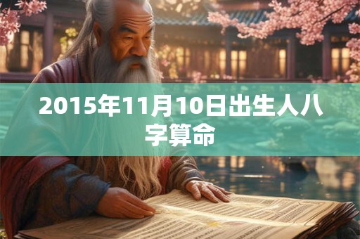 2015年11月10日出生人八字算命