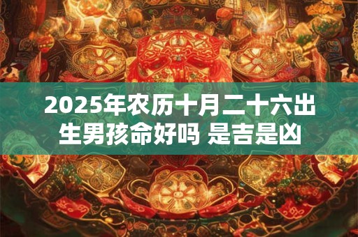 2025年农历十月二十六出生男孩命好吗 是吉是凶